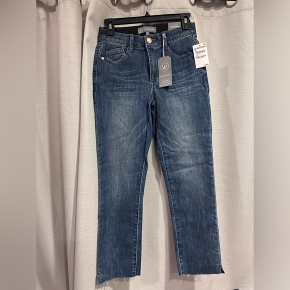 ‘AB’SOLUTION HIGH WAIST RAW HEM SKINNY CROP JEAN - Picture 6 of 9